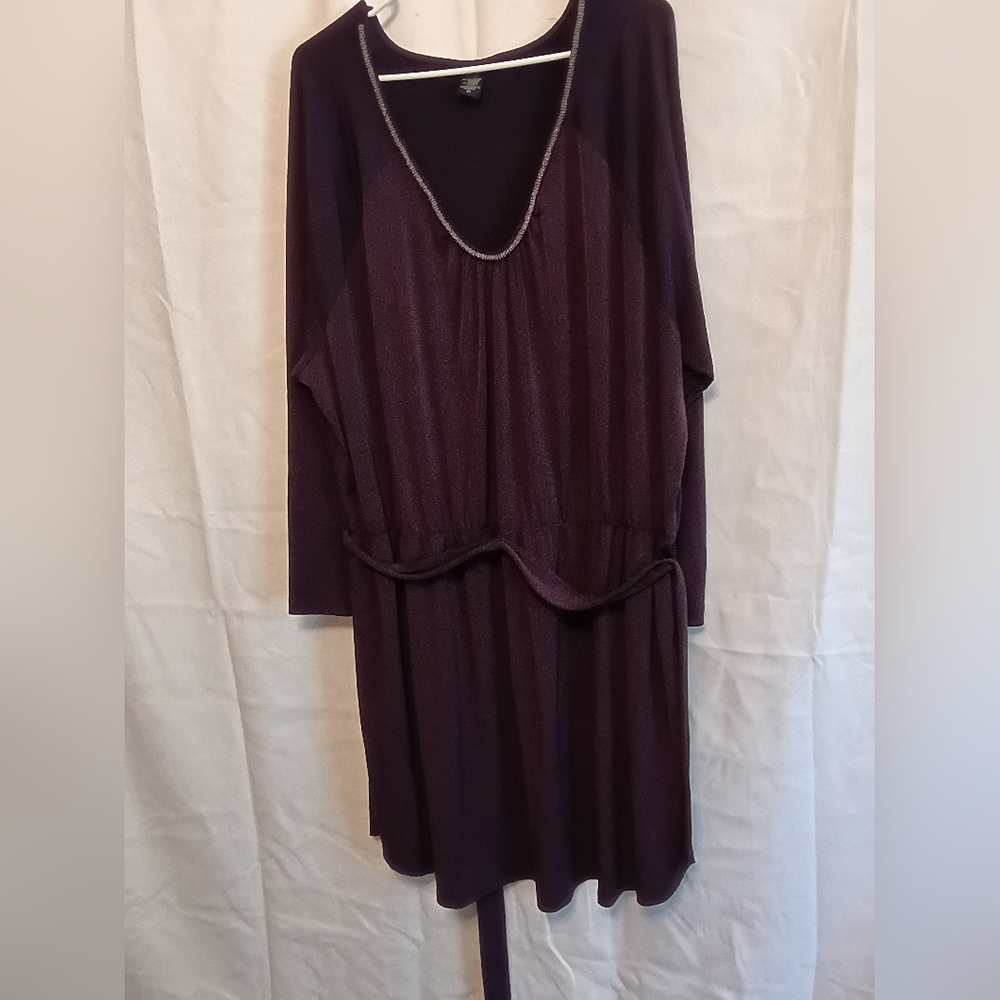 LYS Chic Long Sleeve With Belt Purple Dress Size 3x. - Picture 3 of 8